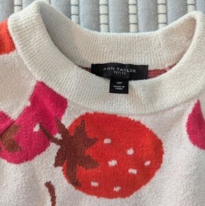 Ann Taylor Strawberry short sleeve sweater